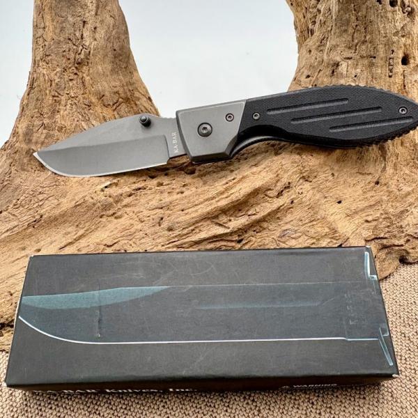 Ka-Bar Warthog Folding Black Pocket Knife Survival G10 Handle Standard Edge 3072