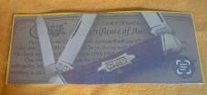 1990 Case Tested XX 630109 Bow Tie Badge Whittler.  3 Blade w/Copy of COA. Mint Condition!