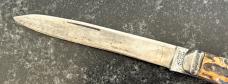 Antique J Lingard Pea Croft Sheffield England Folding Knife, Beautiful Stag 