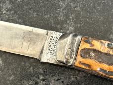 Antique J Lingard Pea Croft Sheffield England Folding Knife, Beautiful Stag 