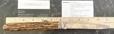 Antique J Lingard Pea Croft Sheffield England Folding Knife, Beautiful Stag 