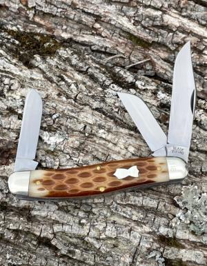 GEC ** BLADE FORUMS 911324 AMBER JIGGED BONE STOCKMAN