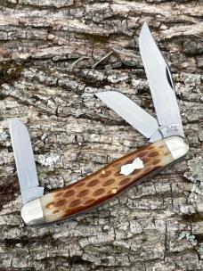 GEC ** BLADE FORUMS 911324 AMBER JIGGED BONE STOCKMAN