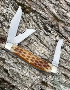 GEC ** BLADE FORUMS 911324 AMBER JIGGED BONE STOCKMAN
