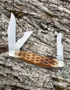 GEC ** BLADE FORUMS 911324 AMBER JIGGED BONE STOCKMAN