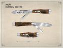 2025 AAPK Club Knife – GEC Eureka Jack #922225 - Amber Carved Stag Bone Handles - 3.625" Closed
