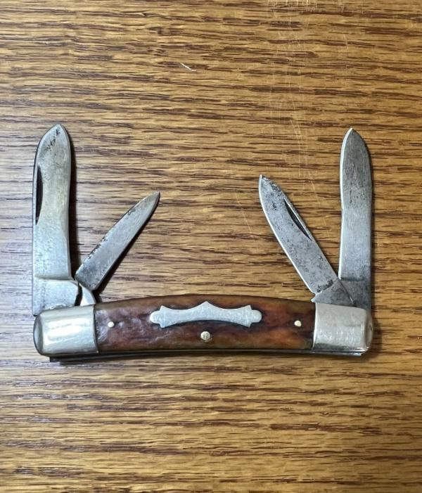 USED OLD JOHN PRIMBLE BELKNAP HARDWARE & MFG CO 4 BLADE CONGRESS POCKET KNIFE