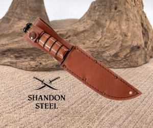 KA-BAR Sheath for Knife Full Size Plain Brown Leather Construction, 13Inch 1217I