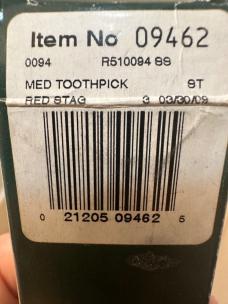 2009 Case XX R510094 Red Stag Medium Toothpick. Beautiful knife in Absolute Mint Condition!