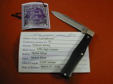 Titusville Cutlery Gaboon Ebony Wood Lexingtonian Coffin Jack Knife Super Rare 1 of 15 COA USA Made