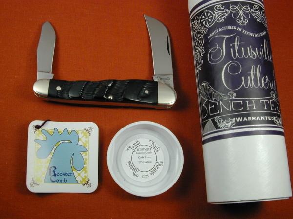 Titusville Cutlery Kuda Horn Rooster Comb Farmer Knife Super Rare 1 of 11 COA USA Made 2025