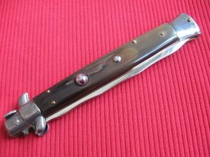 Vintage "ROSTFREI" Italian 11" HORN KRISS Stiletto Switchblade Knife.