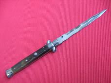 Vintage "ROSTFREI" Italian 11" HORN KRISS Stiletto Switchblade Knife.