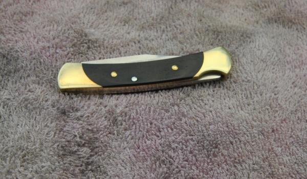 Buck 055 Ebony Handle Date Code + 1991 Mint Factory Edge 3 1/2" Closed 