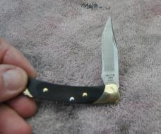 Buck 055 Ebony Handle Date Code + 1991 Mint Factory Edge 3 1/2" Closed 