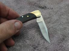Buck 055 Ebony Handle Date Code + 1991 Mint Factory Edge 3 1/2" Closed 