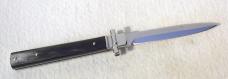 NEW A.G.A. CAMPOLIN 9" AUTOMATIC DOMINUS BRAZILIAN HORN LEVER LOCK, NICKEL SILVER BOLSTERS - W/BOX 