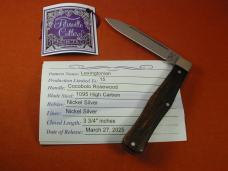Titusville Cutlery Cocobolo Rosewood Lexingtonian Coffin Jack Knife Rare 1 of 15 COA USA Made