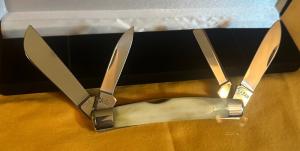 RARE KABAR 1988 USC88 4 BLADE LARGE CONGRESS SMOOTH BONE KNIFE SERIAL 280 MINT CONDITION