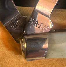 RARE KABAR 1988 #USC88 4 BLADE LARGE CONGRESS SMOOTH BONE KNIFE.  SERIAL # 280. MINT CONDITION!