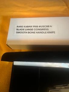 RARE KABAR 1988 #USC88 4 BLADE LARGE CONGRESS SMOOTH BONE KNIFE.  SERIAL # 280. MINT CONDITION!