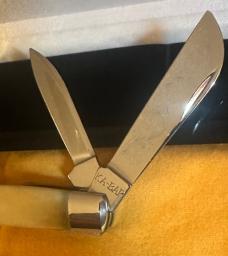 RARE KABAR 1988 #USC88 4 BLADE LARGE CONGRESS SMOOTH BONE KNIFE.  SERIAL # 280. MINT CONDITION!
