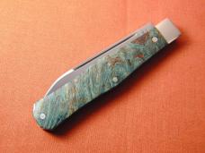 Titusville Cutlery Green Maple Burl Wood Lexingtonian Coffin Jack Knife Rare 1 of 15 COA USA Made