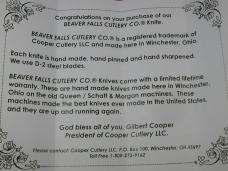 Beaver Falls Cutlery Smooth Ebony Wood Jack Knife from Cooper Cutlery Made in USA EBONY