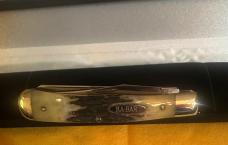 Ka-bar Vintage Fat Stag 2 Blade Trapper.  Gnarly & Beautiful Stag in Mint Condition!
