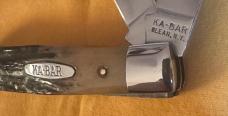 Ka-bar Vintage Fat Stag 2 Blade Trapper.  Gnarly & Beautiful Stag in Mint Condition!