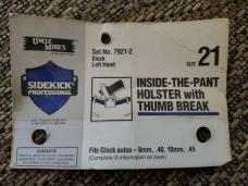 Uncle Mikes 7921-2 LH Inside The Pant Holster With Thumb Break For Glock 9mm,.40,.45