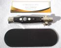 NEW AGA CAMPOILN 11" ( BLACK WIDOW ) BLACK HORN WITH MOTHER OF PEARL INLAYS 5MM BLADE MANIAGO ITALY