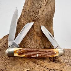 Craftsman USA 9553 Vintage Folding Pocket Knife Stockman 3 Blade Stagalon (139)