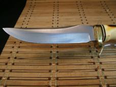 SCHRADE UNCLE HENRY 153UH GOLDEN SPIKE VINT. 80'S FIXED BLADE CARBON STEEL KNIFE, SHEATH, STONE, BOX