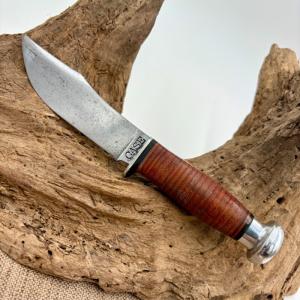 Case XX 1940 - 1965 Vintage Fixed Blade Hunter Stacked Leather Handle Knife A10