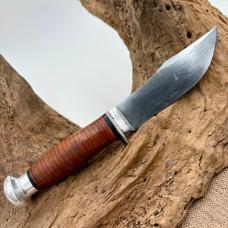 Case XX 1940 - 1965  Vintage Fixed Blade Hunter Stacked Leather Handle Knife A10