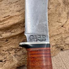 Case XX 1940 - 1965  Vintage Fixed Blade Hunter Stacked Leather Handle Knife A10