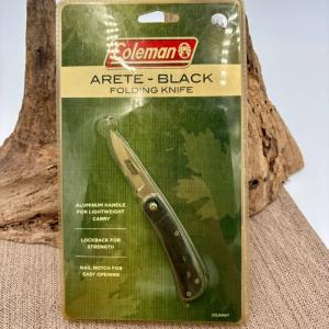 COLEMAN ARETE BLACK FOLDING POCKET KNIFE 3 14quot CLOSED CAMPING FISHING NIB SC010