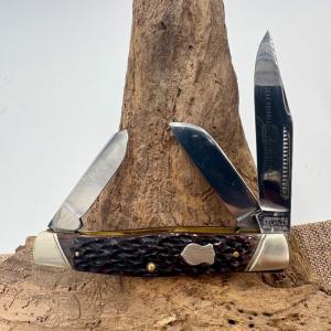 John Primble Belknap USA 5371 Stockman 3 Blade Jigged Folding Pocket Knife (181)