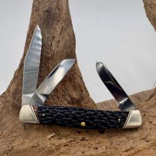 John Primble Belknap USA 5371 Stockman 3 Blade Jigged Folding Pocket Knife (181)