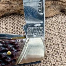 John Primble Belknap USA 5371 Stockman 3 Blade Jigged Folding Pocket Knife (181)