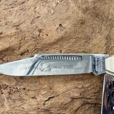John Primble Belknap USA 5371 Stockman 3 Blade Jigged Folding Pocket Knife (181)