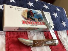1992 Winchester Large Toothpick By Blue Grass Cutlery (Mdl# 1936) w/ Brown Bone Handles