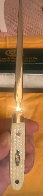 2002 Case XX Natural Bone Script Shield Letter Opener. Never used and in Mint Condition!