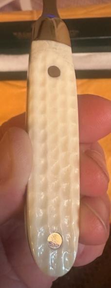 2002 Case XX Natural Bone Script Shield Letter Opener.  Never used and in Mint Condition!