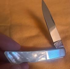 Gerber/Sakai Silver Knight Mother of Pearl Lockback. Beautiful knife in Mint Condition!