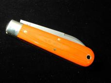 Great Eastern GEC Smooth Ember Orange Linen Micarta River Town Jack Knife Rare 862125 USA Made 