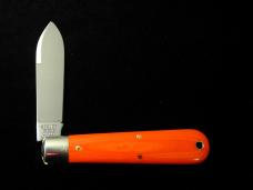 Great Eastern GEC Smooth Ember Orange Linen Micarta River Town Jack Knife Rare 862125 USA Made 