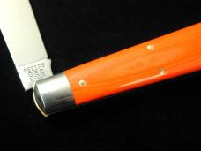 Great Eastern GEC Smooth Ember Orange Linen Micarta River Town Jack Knife Rare 862125 USA Made 