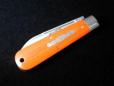 Great Eastern GEC Smooth Ember Orange Linen Micarta River Town Jack Knife Rare 862125 USA Made 